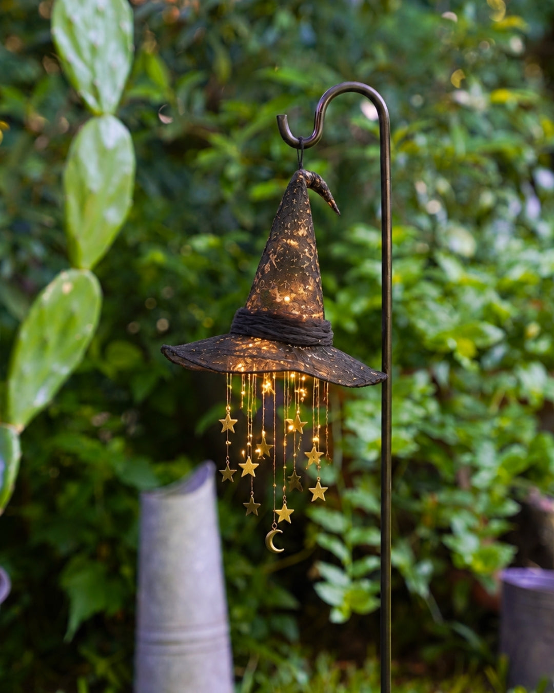 Steel Shepherd Hook: 31" Decorative Garden Hanger, Black Coated or Rustic Steel Finish
