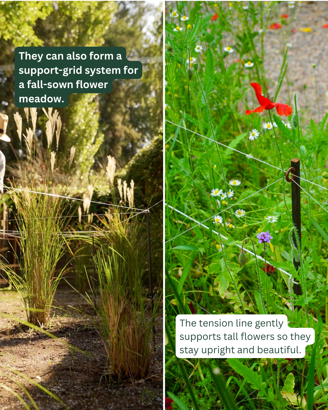 Steel Garden Border Posts: 39" Stakes for Garden Edging & Walkways, Black Coated or Rustic Finish