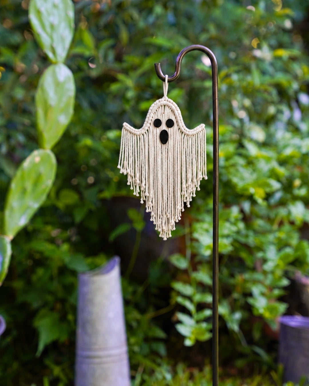 Steel Shepherd Hook: 31" Decorative Garden Hanger, Black Coated or Rustic Steel Finish