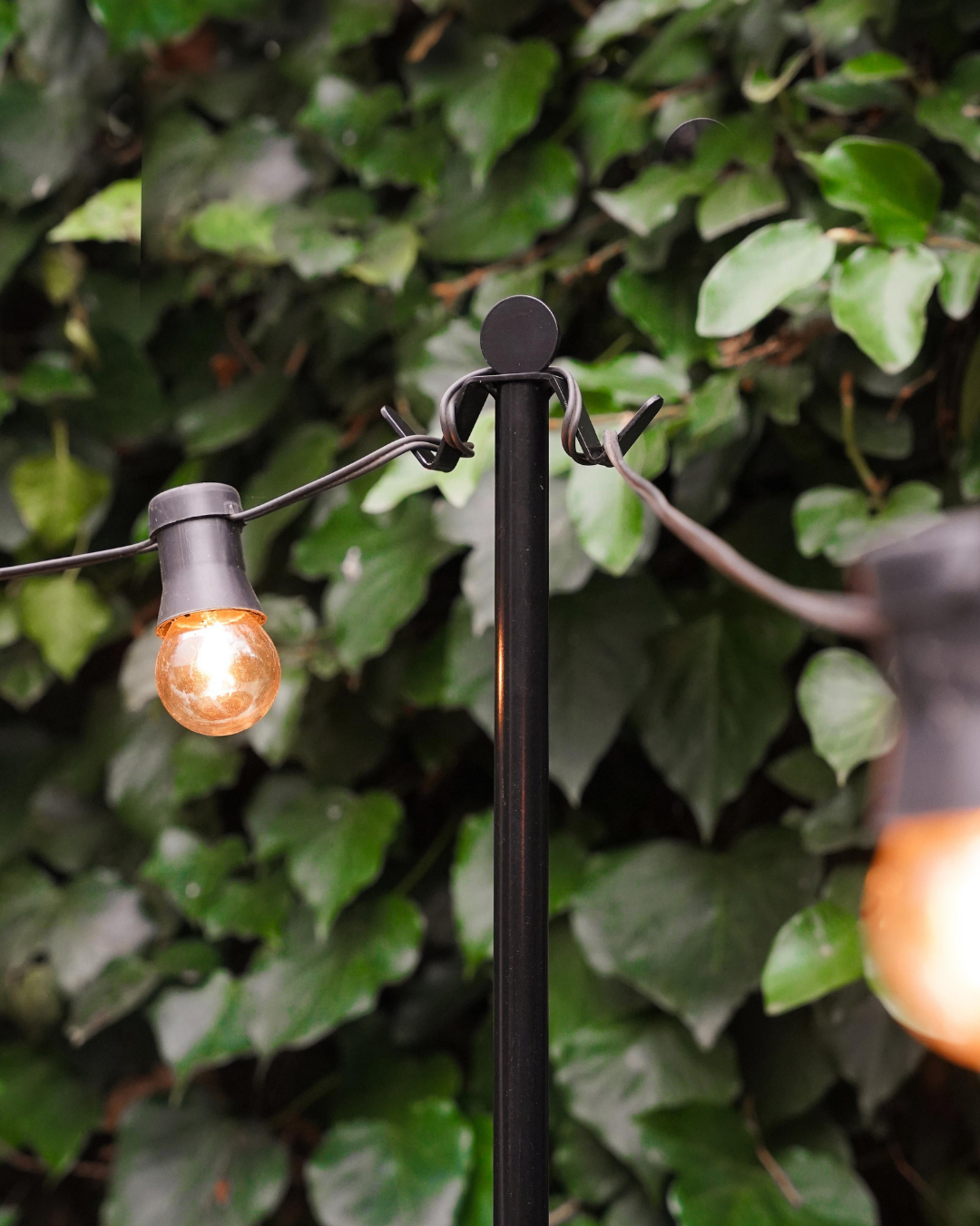 String Light Poles - Black Steel (8.2 ft Tall)