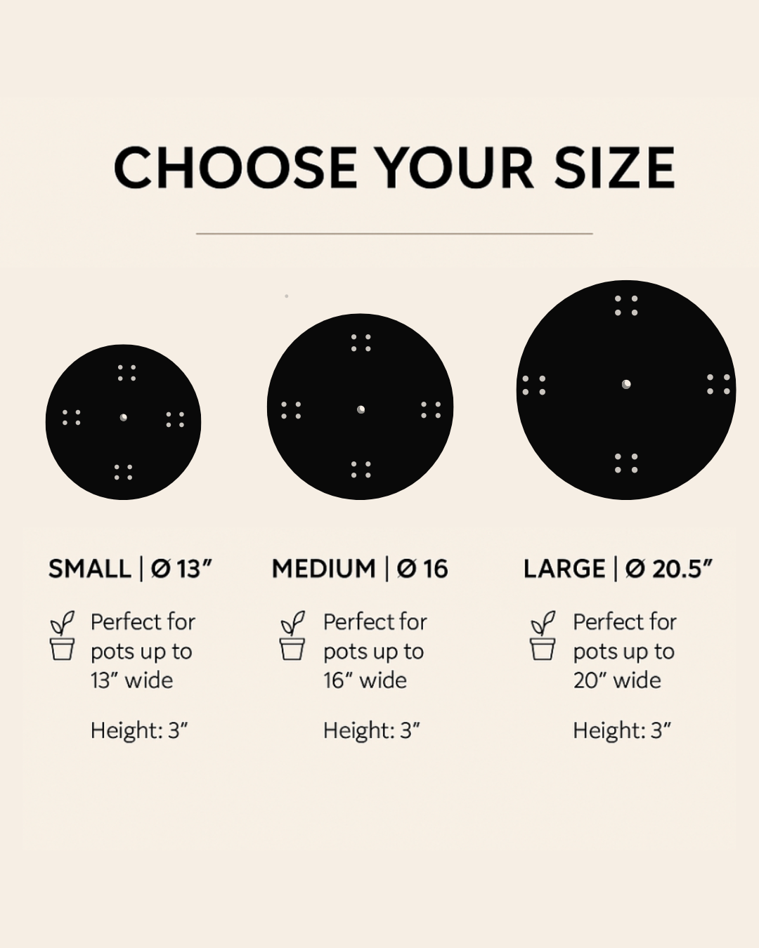 Rolling Planter Stand with Wheels: Black Coated or Corten Steel - 3 Sizes