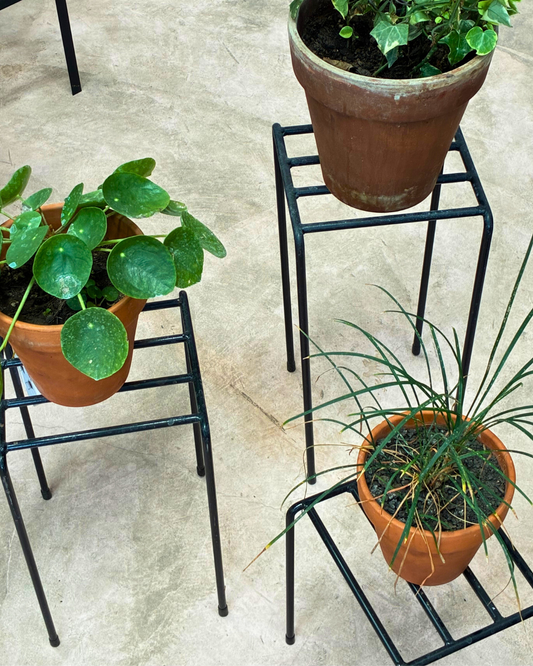 Set of 3 Modern Metal PotStands: Rust-Resistant Satin Black Finish