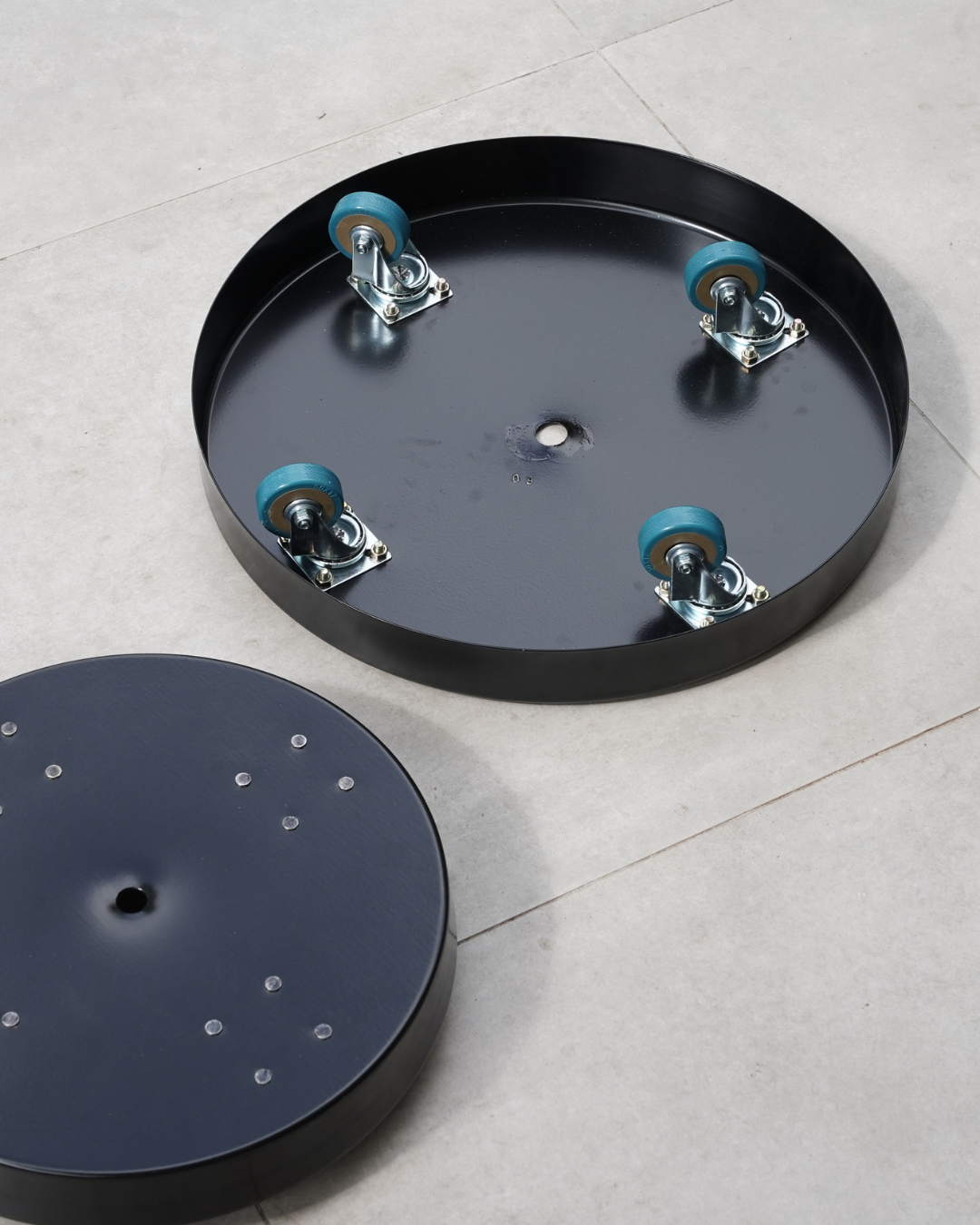 Rolling Planter Stand with Wheels: Black Coated or Corten Steel - 3 Sizes