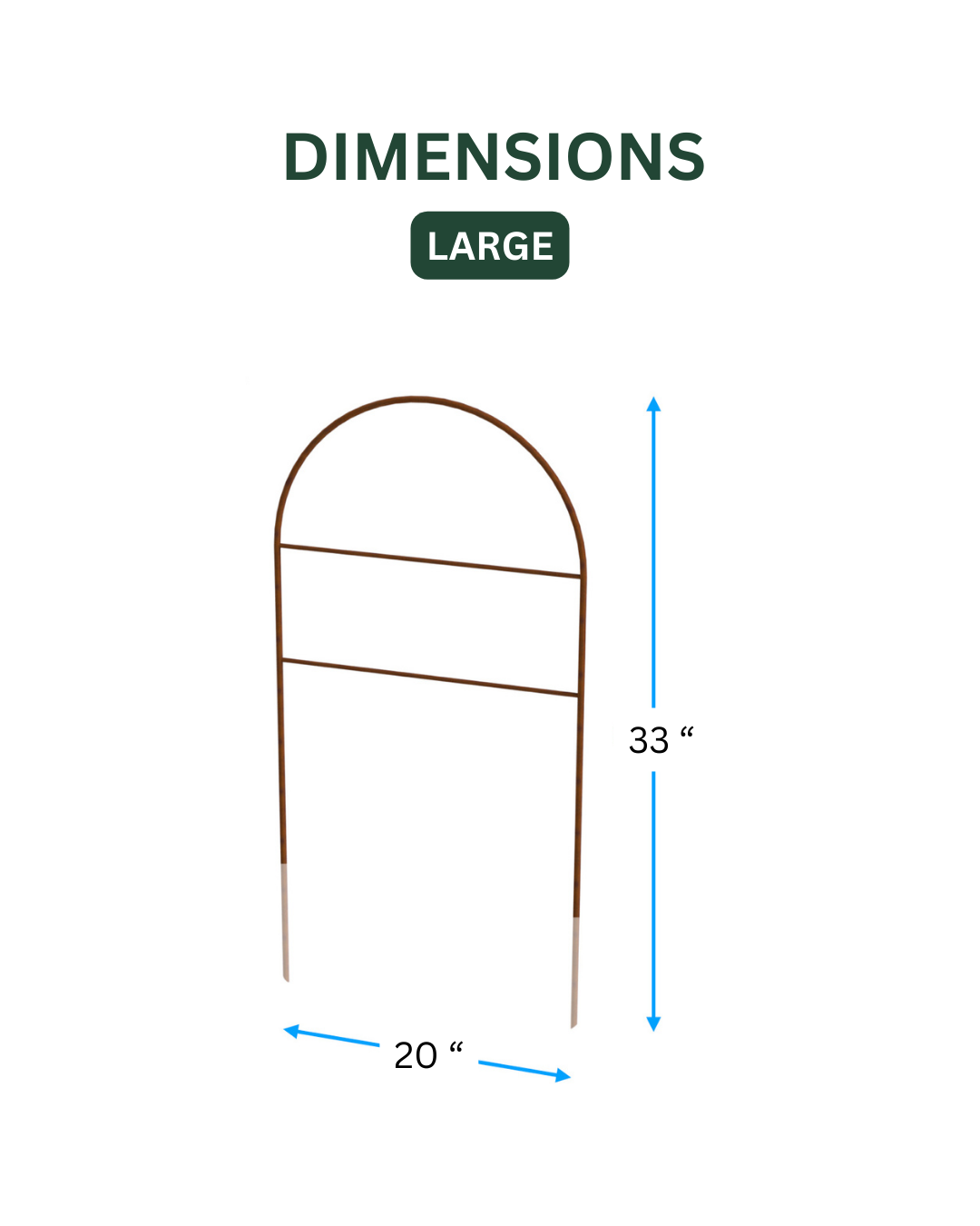 Large Metal Garden Border Fence: 33" Tall, Black Coated or Rustic Finish