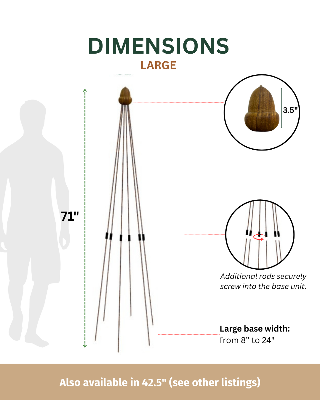 Obelisk Garden Trellis – 42.5” or 71" | Black or Unpainted Steel Finish