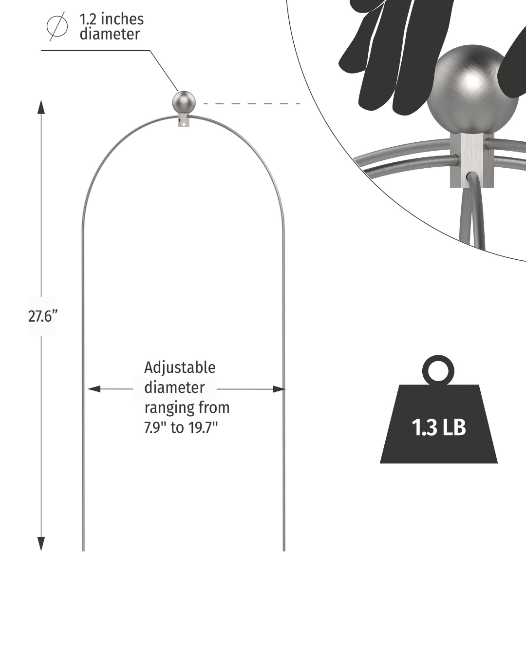 Crown Topiary Cage Trellis – Rustic Metal Plant Support