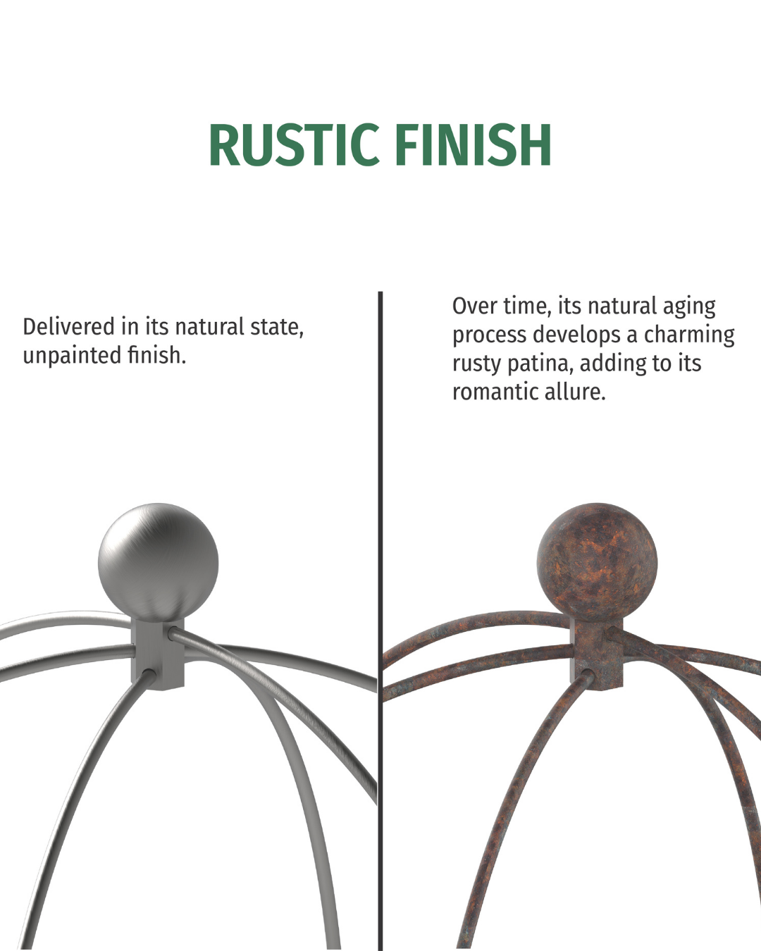 Crown Topiary Cage Trellis – Rustic Metal Plant Support