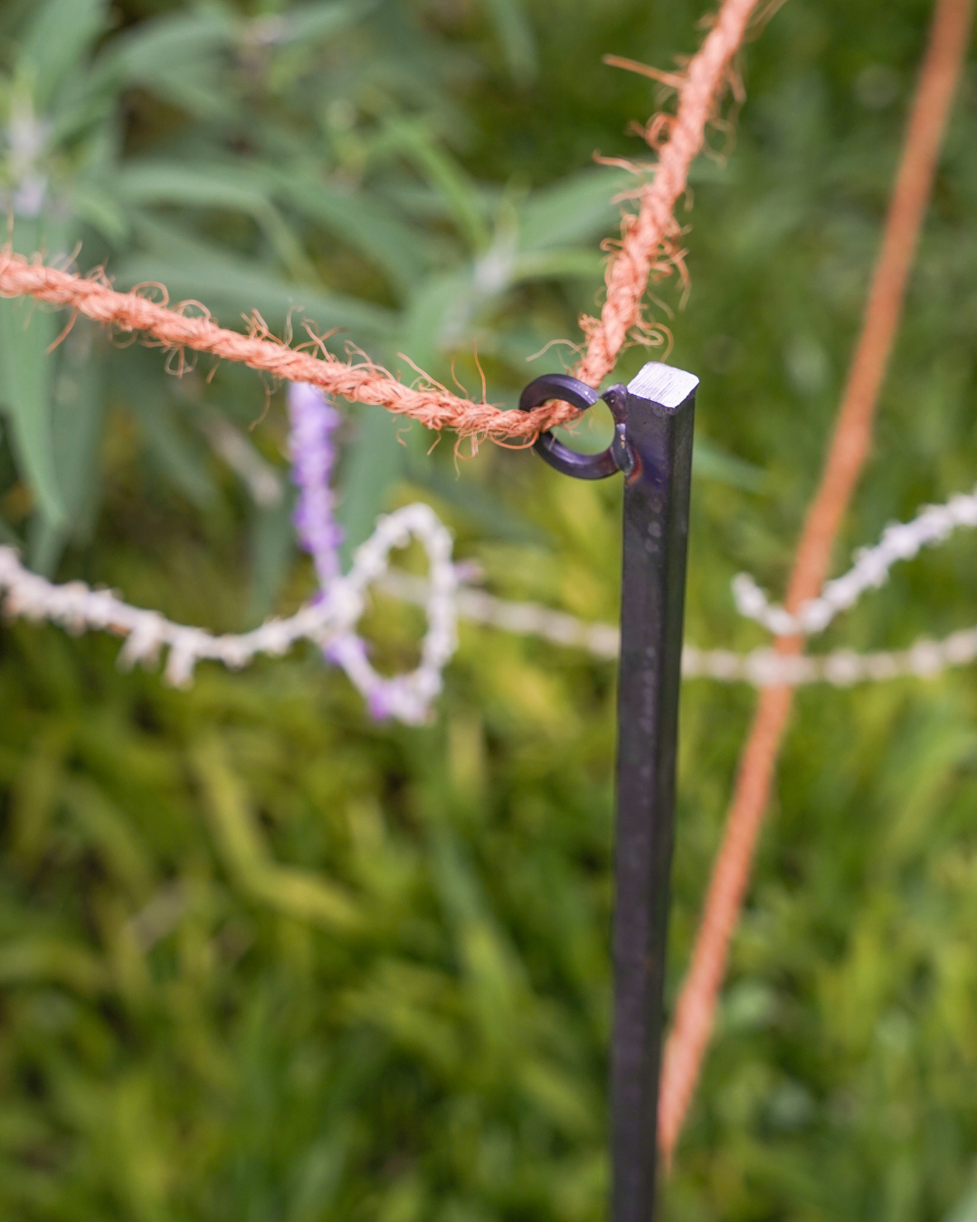Steel Garden Border Posts: 39" Stakes for Garden Edging & Walkways, Black Coated or Rustic Finish