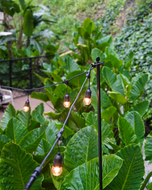 String Light Poles - Black Steel (8.2 ft Tall)
