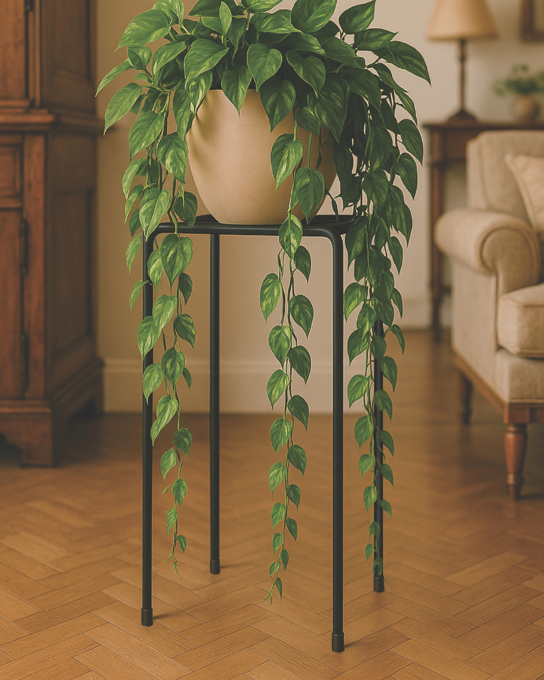Set of 3 Modern Metal PotStands: Rust-Resistant Satin Black Finish