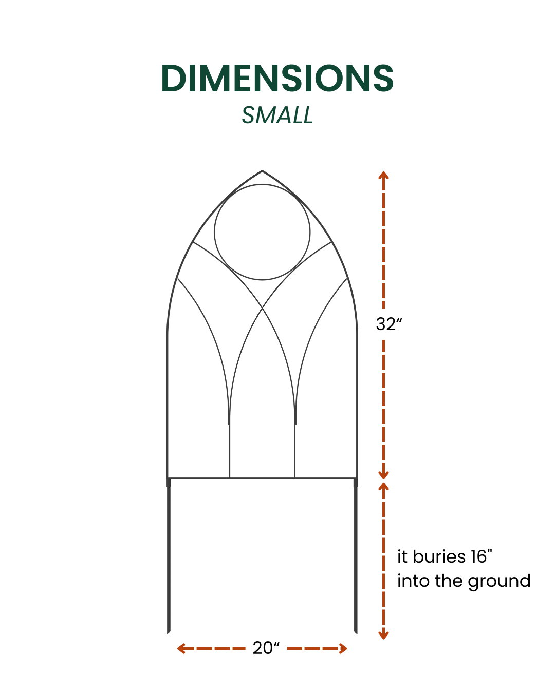 Gothic Metal Garden Trellis - Steel Plant Support & Fence Border