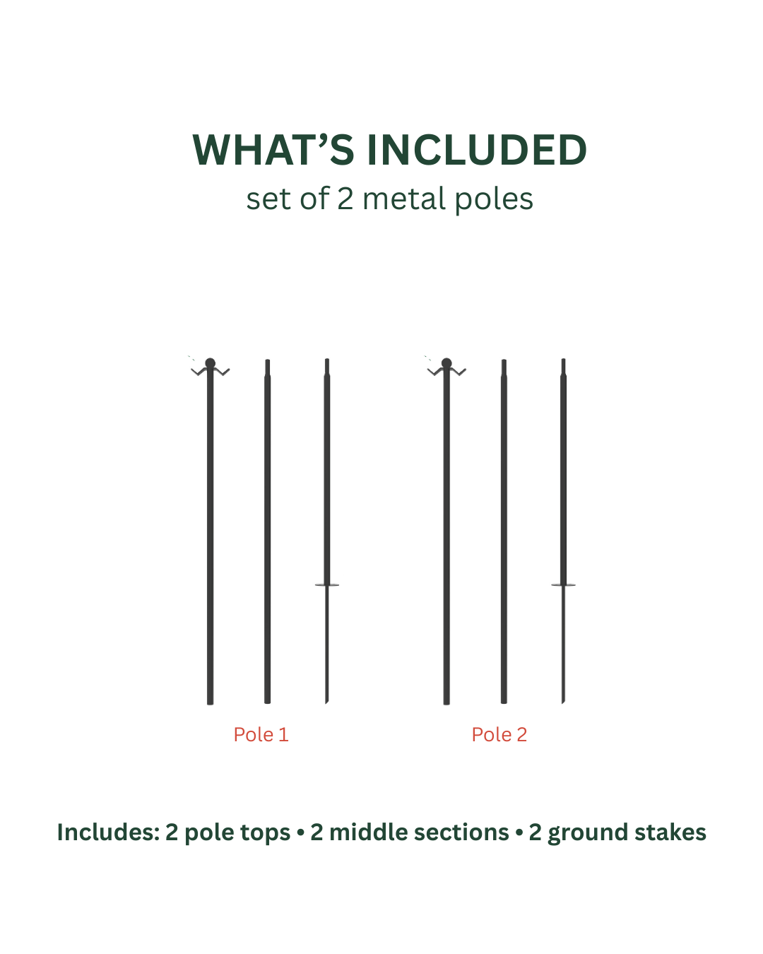 String Light Poles - Black Steel (8.2 ft Tall)