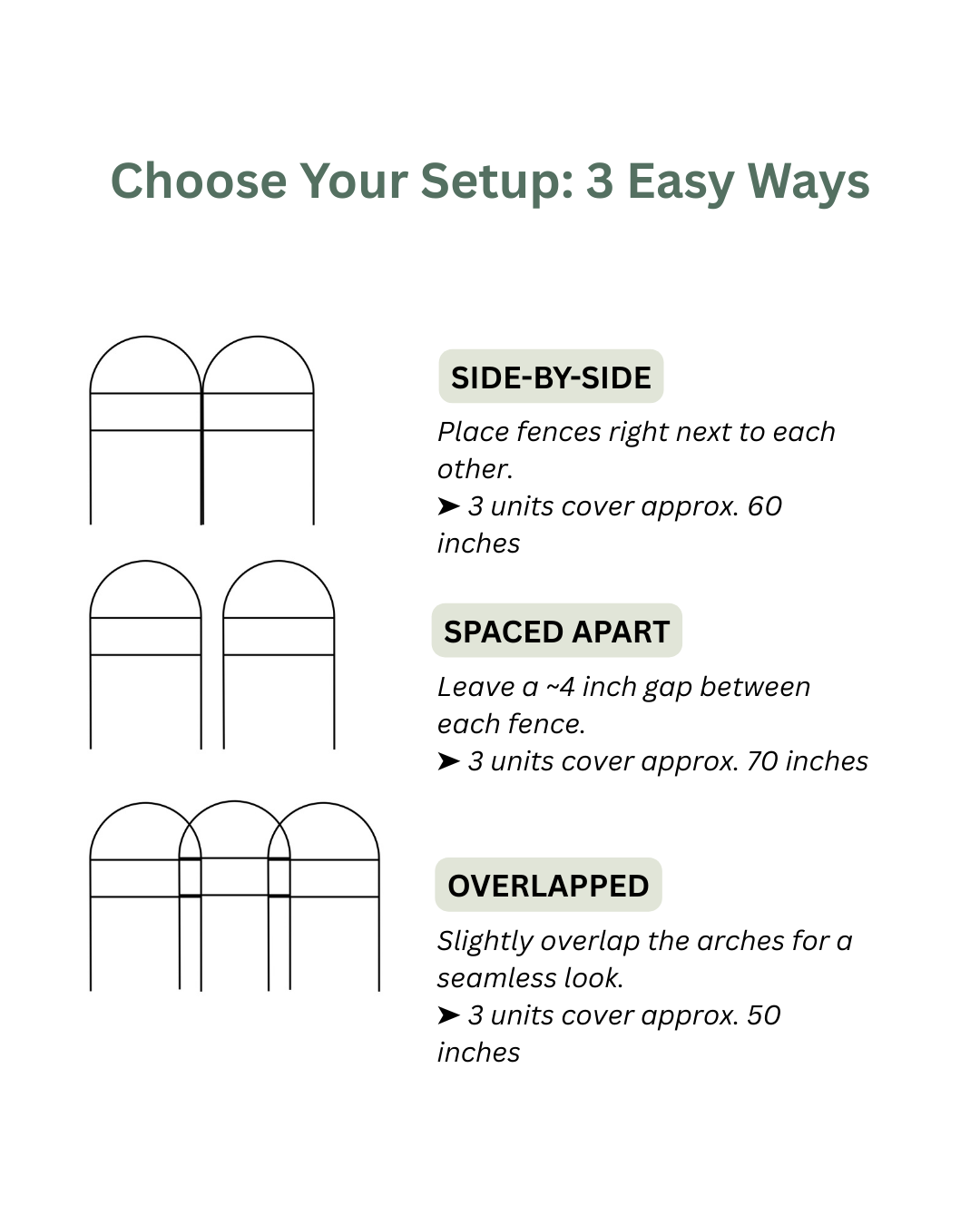 Large Metal Garden Border Fence: 33" Tall, Black Coated or Rustic Finish