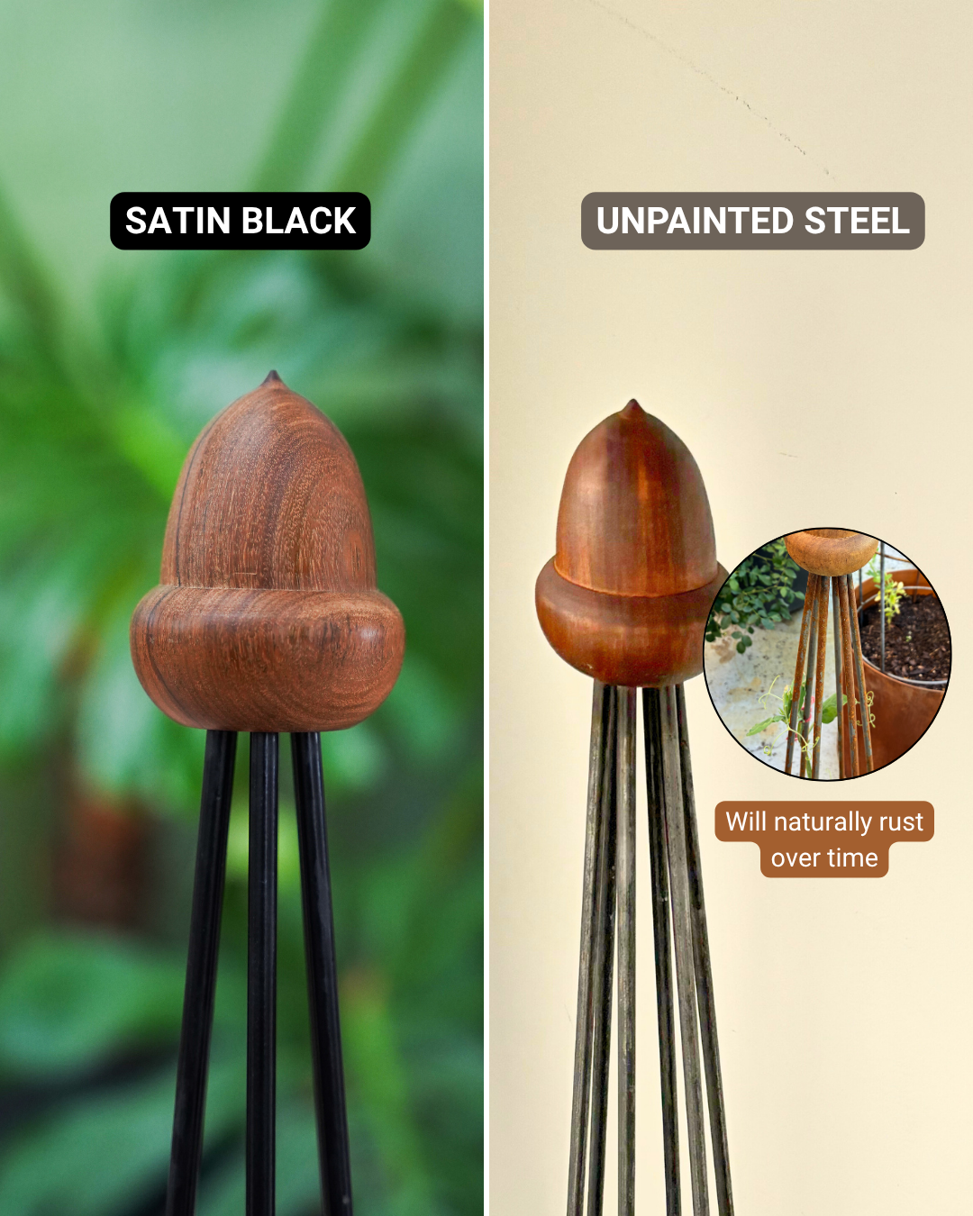 Obelisk Garden Trellis –  71" Large | Black or Unpainted Steel Finish