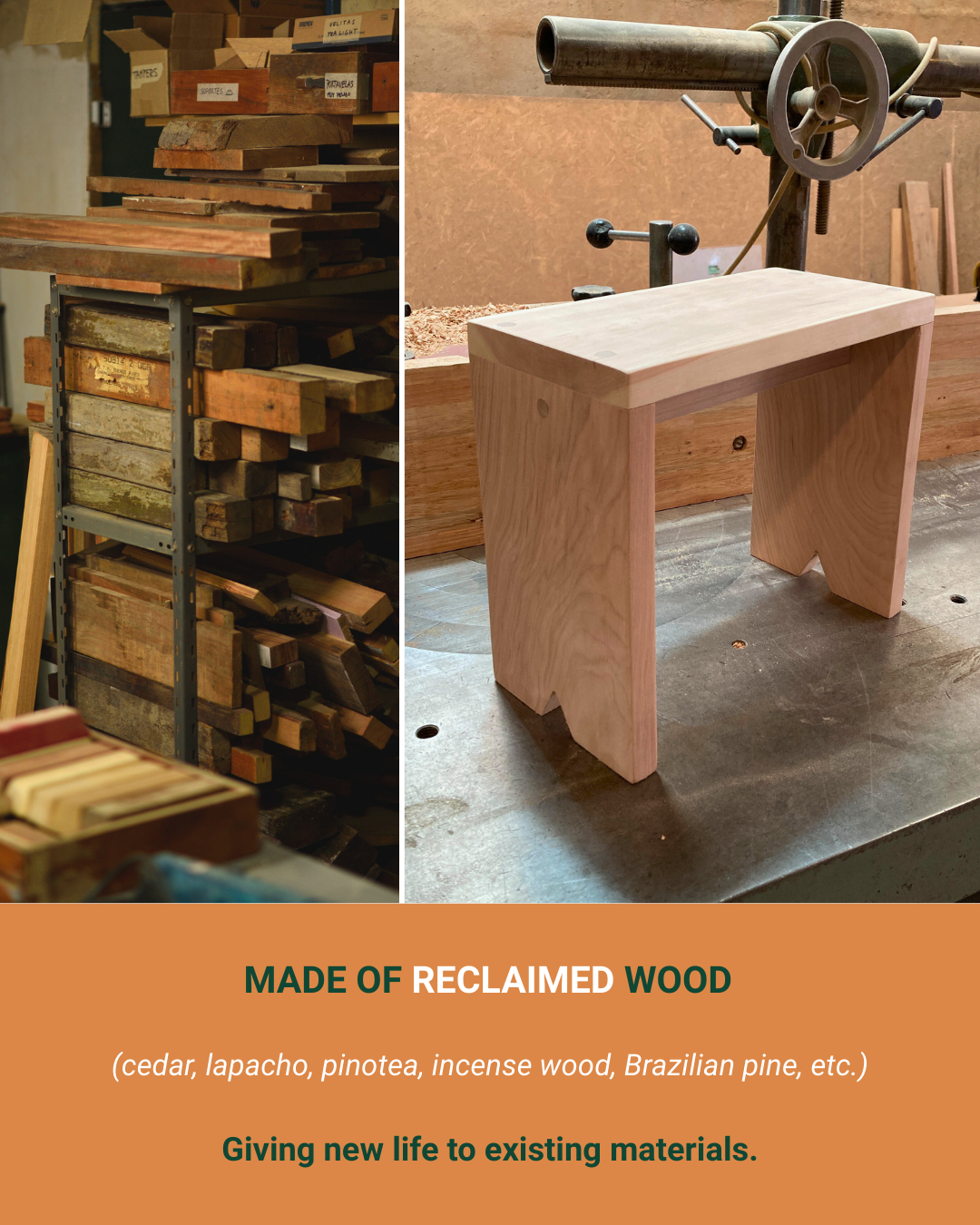 Handmade Wooden Stool | Reclaimed Wood Gardening Stool| for Home & Garden Use