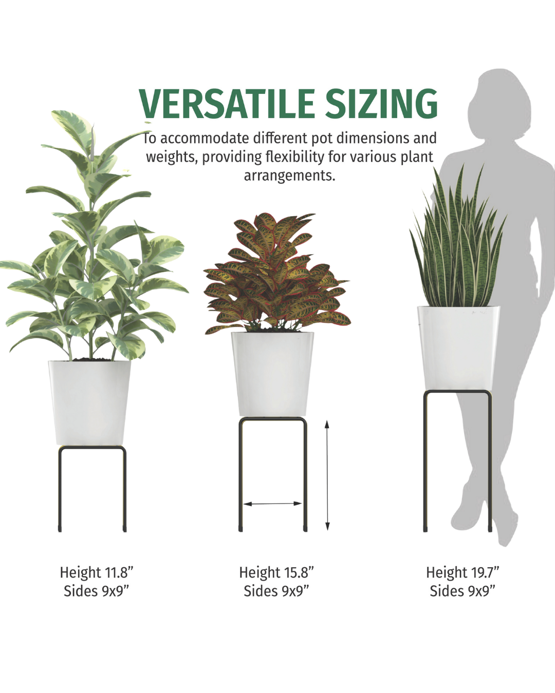 Set of 3 Modern Metal PotStands: Rust-Resistant Satin Black Finish