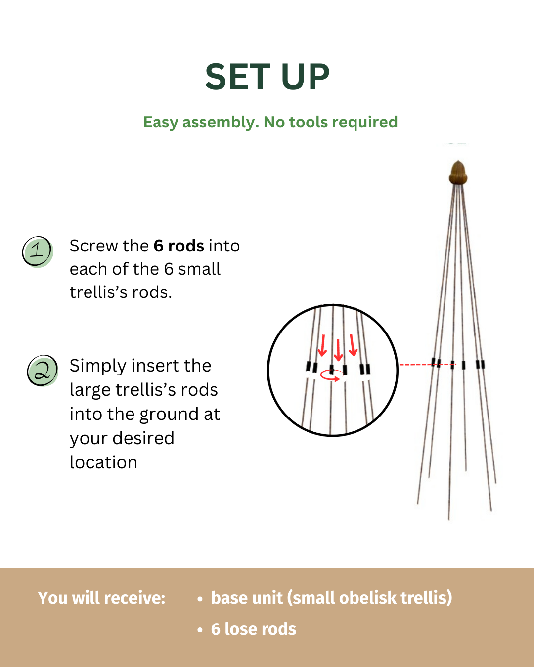 Obelisk Garden Trellis – 42.5” or 71" | Black or Unpainted Steel Finish