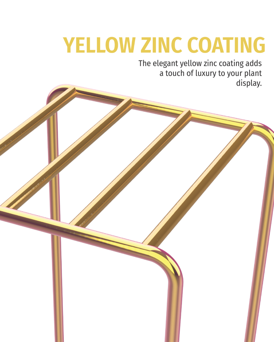 Modern Metal PotStands: Rust-Resistant Yellow Zinc Finish, Set of 3