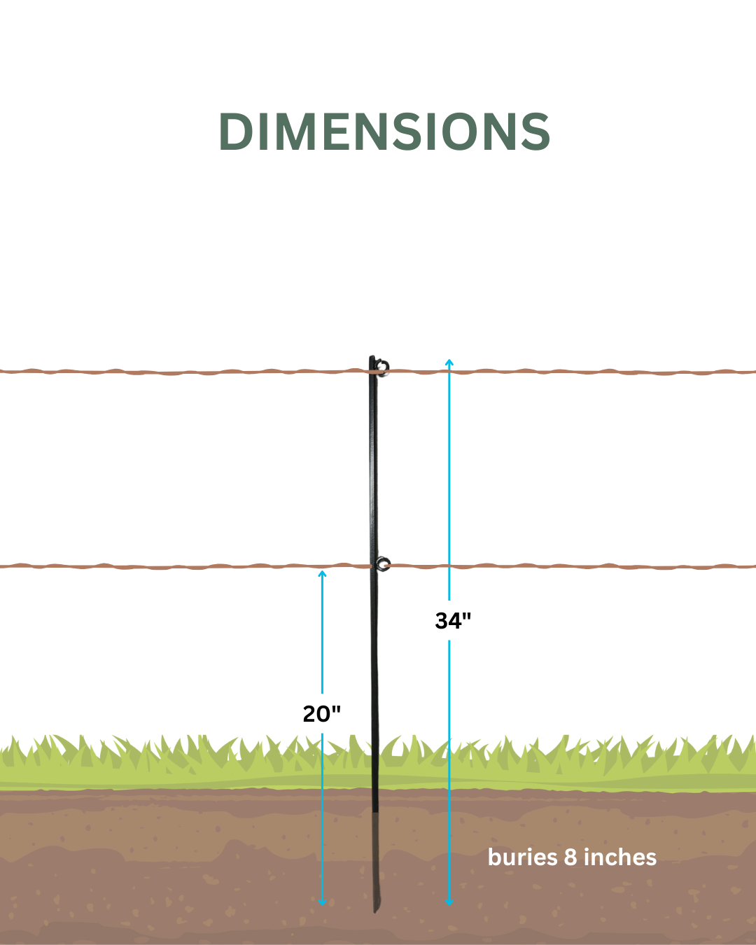 Steel Garden Border Posts: 34" Stakes for Garden Edging & Walkways, Black Coated or Rustic Finish