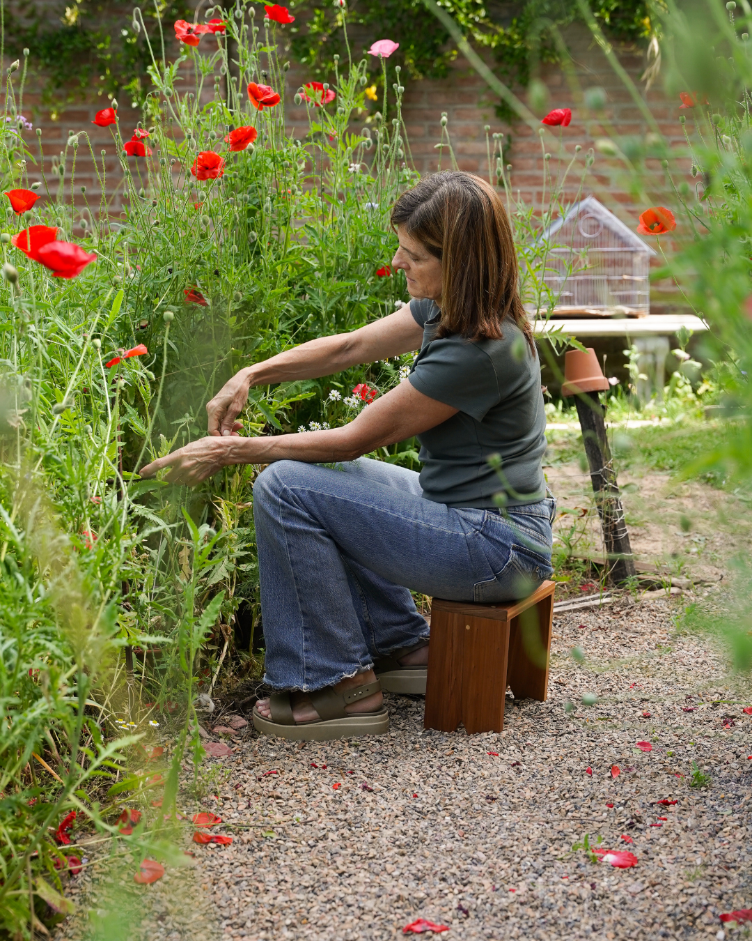Handmade Wooden Stool | Reclaimed Wood Gardening Stool| for Home & Garden Use