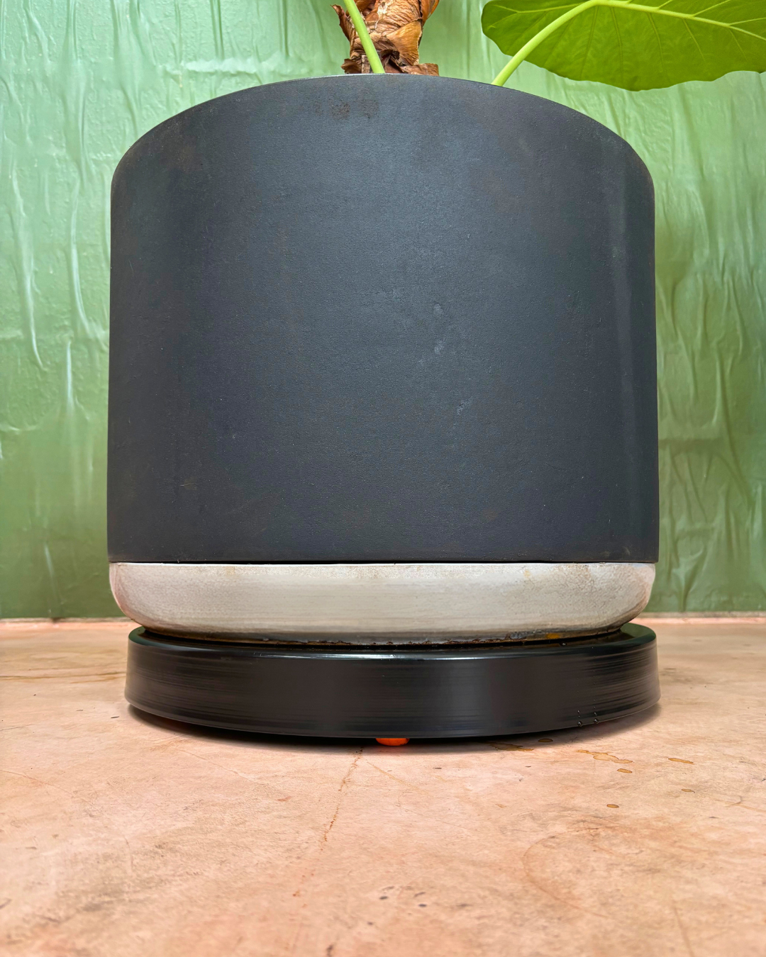 Rolling Planter Stand with Wheels: Black Coated or Corten Steel - 3 Sizes
