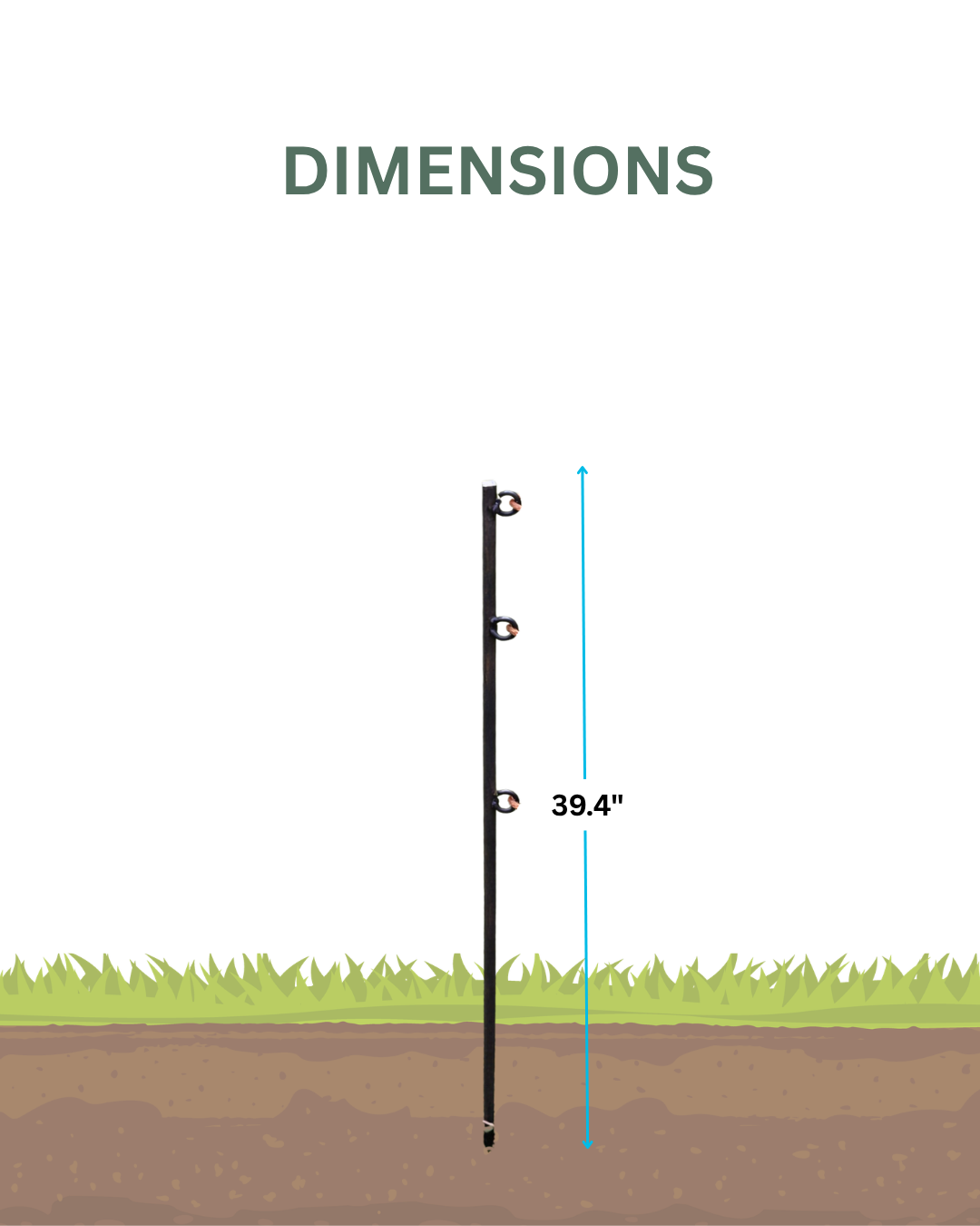Steel Garden Border Posts: 39" Stakes for Garden Edging & Walkways, Black Coated or Rustic Finish