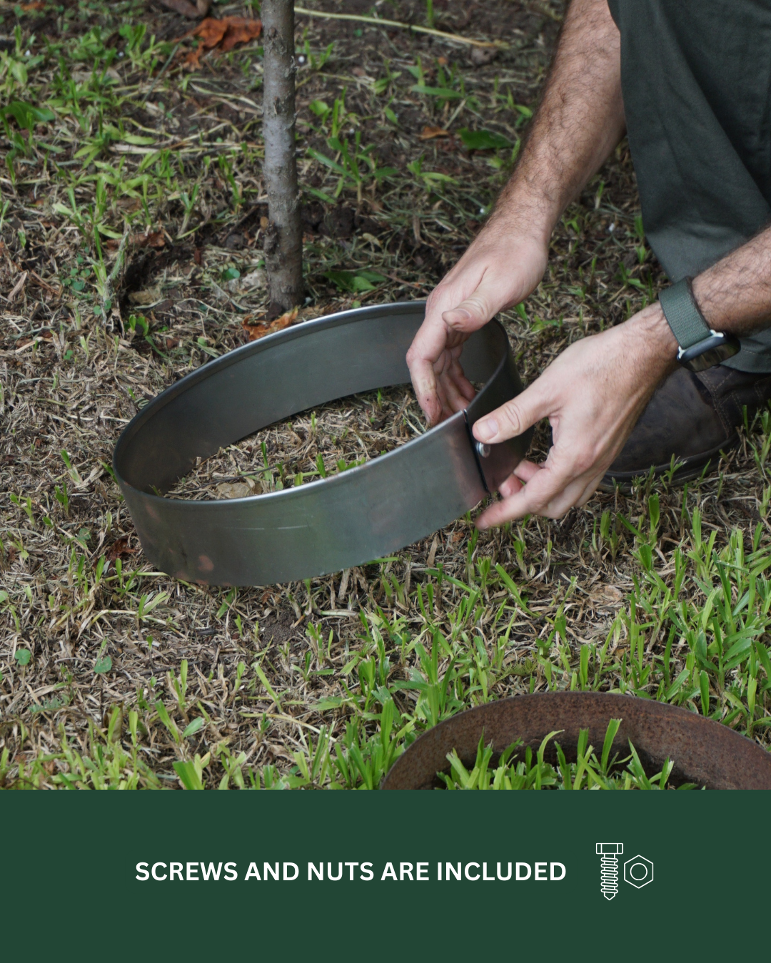 Garden Border Ring - 12", 15" & 18" diameter, Black or Unpainted Finish
